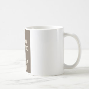 Nu göra panikslagen och flippa ur ut kaffemugg