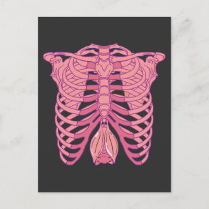 Nu Goth Fladdermus Skeleton aestesisk gothic wicca Vykort