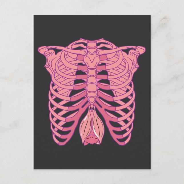 Nu Goth Fladdermus Skeleton aestesisk gothic wicca Vykort (Framsida)