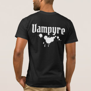 Nu Goth Gothic white på Black Dracula Vampire Emo T-shirt