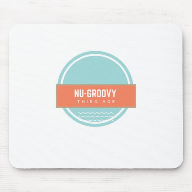 nu-groovy-grönt och persika musmatta (Framsidan)