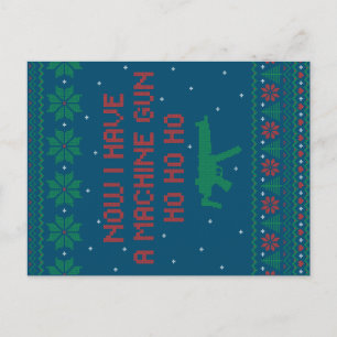 Nu har jag en Maskin Gun Ho-Ho-Ho Vykort
