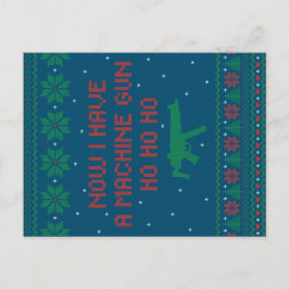 Nu har jag en Maskin Gun Ho-Ho-Ho Vykort