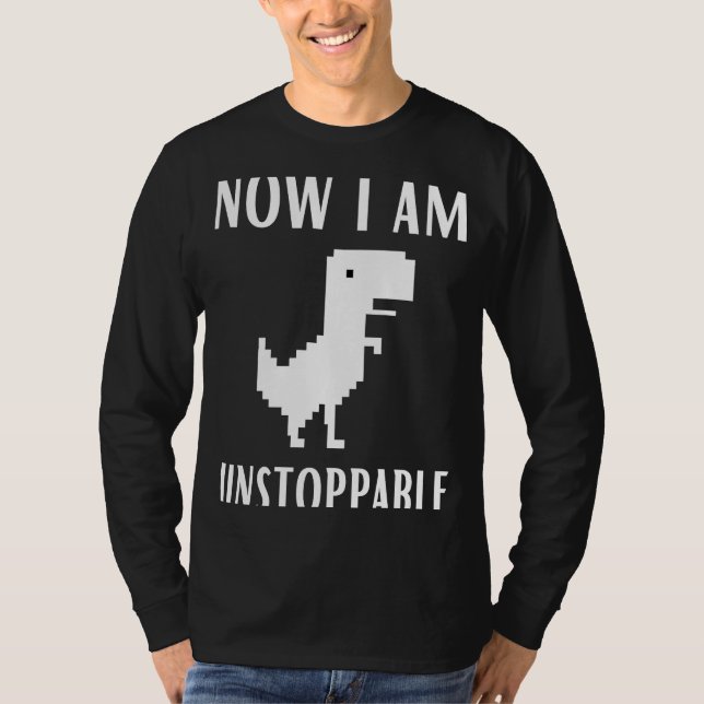 Nu kan jag inte stoppa Dinosaur Rex Webben Browser T Shirt (Framsida)