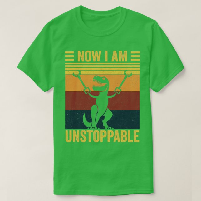Nu kan jag inte stoppa Retro Stil TRex Dinosaur Gi T Shirt (Design framsida)