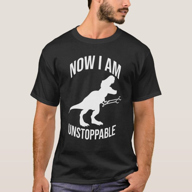 Nu kan jag inte stoppa Rex Dinosaur Grabber Klo T Shirt (Framsida)