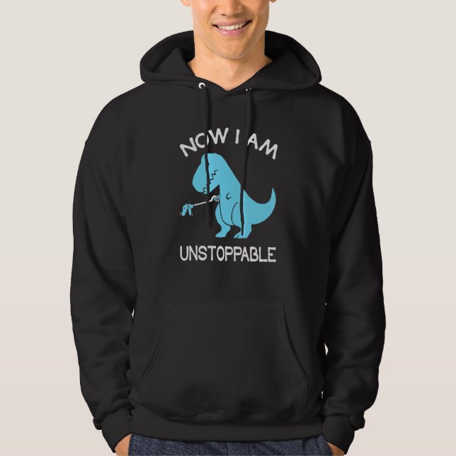 Nu kan jag inte stoppa Rex Dinosaur Hoodie (Framsida)