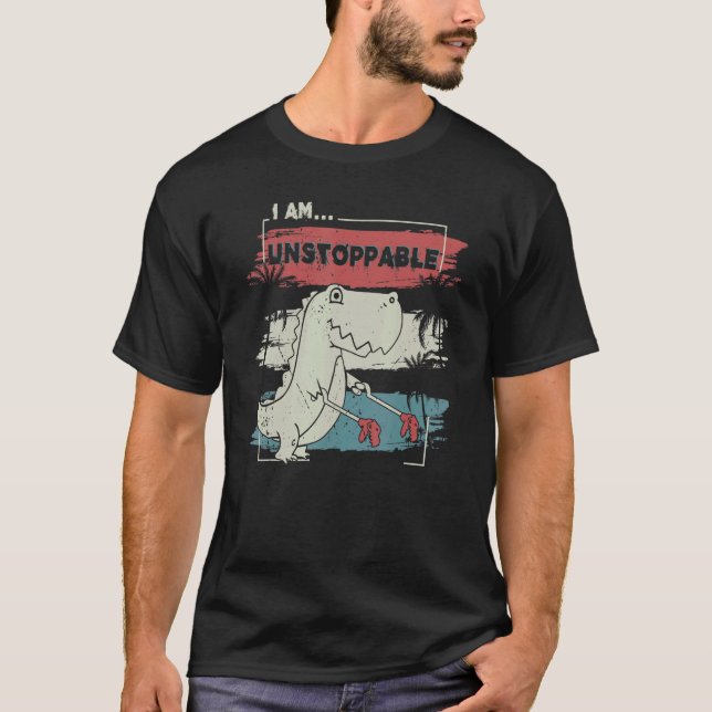 Nu kan jag inte stoppa Rex Dinosaur Rex Cute Vinta T Shirt (Framsida)