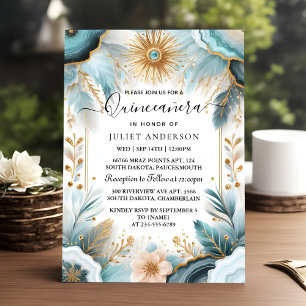 Nu lampa ivoriansk is Himmel Guld ljusblå Quincean Inbjudningar