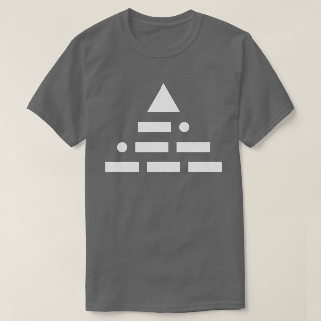 NU (morse kodifierar), pyramidvit T-shirt (Design framsida)
