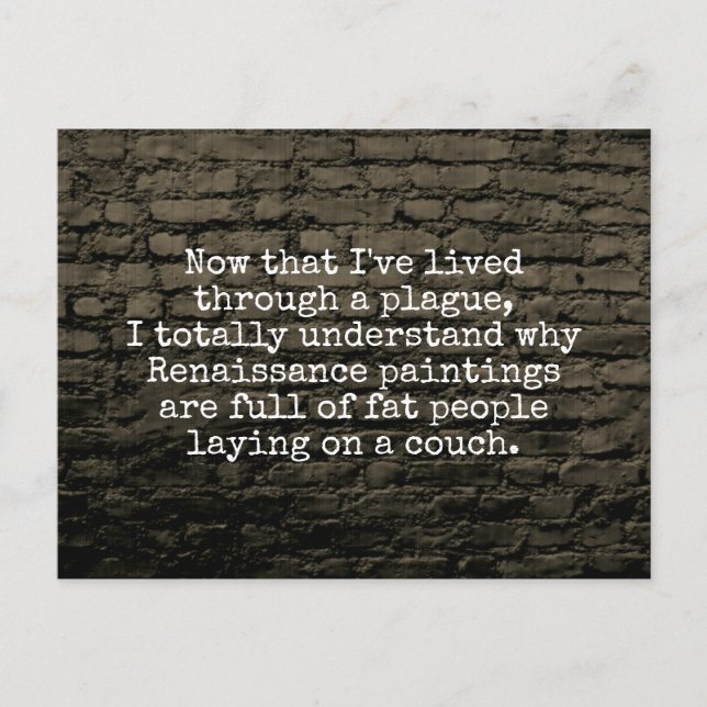 Nu när jag har genomlevt ett skämt. vykort (Framsida)