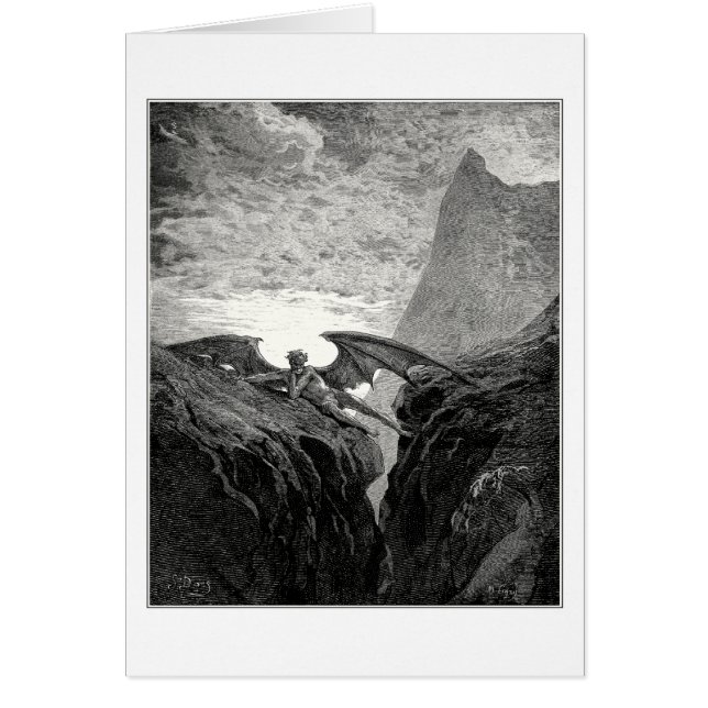 Nu natten som hon jagar, började, vid Gustave Dore Hälsningskort (Framsidan)