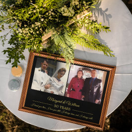 Nu och då Fotos Guld Text Jubileumsfoto Poster