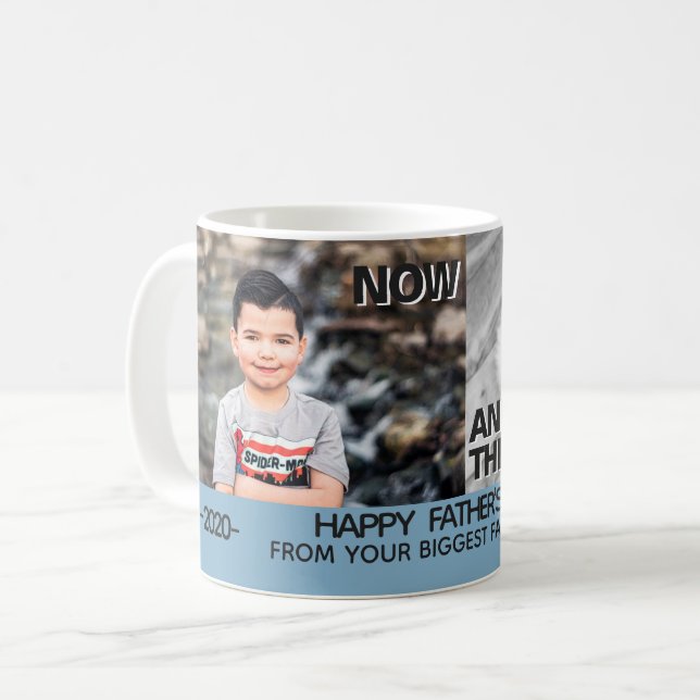 Nu och då med bilder som odlar pojken fars dag kaffemugg (Framsida vänster)