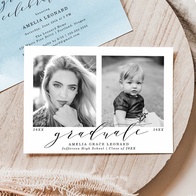 Nu och sedan Blue 2 Photo Studentfest Inbjudningar (Skapare uppladdad)