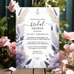 Nu Plum Fall Summer Lavender Sage Möhippa Inbjudningar