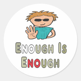 Nu räcker det runt klistermärke