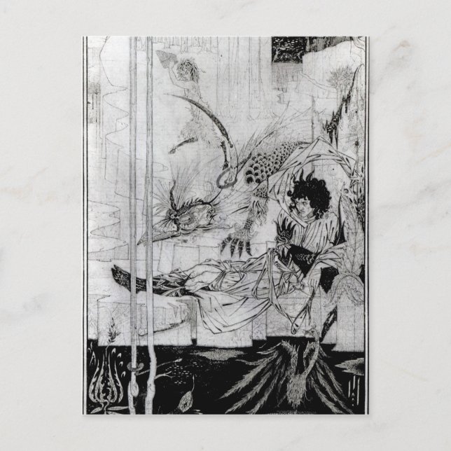 Nu såg Kung Arthur den Qutestande Beasten Vykort (Framsida)