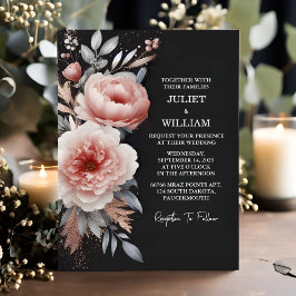 Nu Silke Rosa Boho Peony Garden Dusty Ro Bröllop Inbjudningar