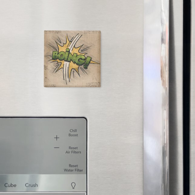 NU! Vintage Tecknad Bok Steampunk Pop Art Magnet (In Situ (Fridge))