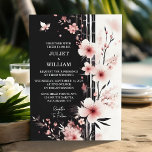 Nu Wood Bamboo Rosa Sakura Cherry Blommar Bröllop Inbjudningar<br><div class="desc">Nu finns Wood Bamboo Rosa Sakura Cherry Blommar bröllopsinbjudan. Den här fantastiska utformningen kombinerar den känsliga tilldelningen av blommar med körsbär från rosa med den eleganta elegansen av trä och bambu-detaljer. Perfekt för par att drömma om en bröllopsinbjudning som återspeglar en japansk trädgårds lugn och skönhet. Beställa nu gästerna till...</div>