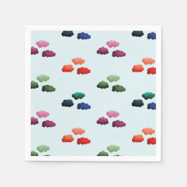 Nuages multicolores à l'aquarelle pappersservett