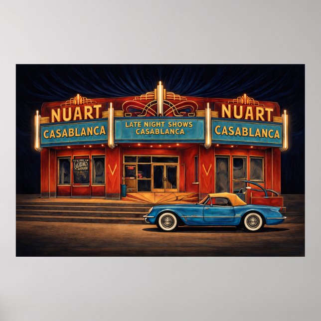 Nuart Theatre med en ’54 Corvette Poster (Framsidan)