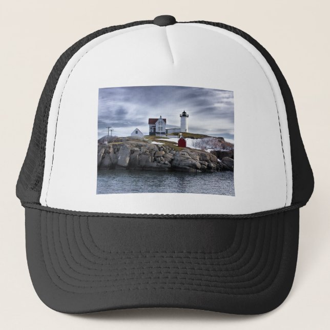 "Nubble" Cape Nedcock fyr York, Maine Truckerkeps (Framsida)
