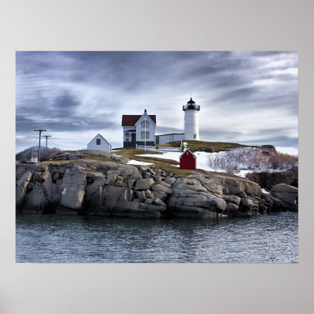 "Nubble" Cape Neddick fythouse York, Maine Poster (Framsidan)