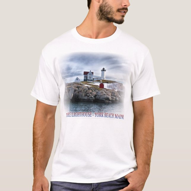 "Nubble" fyr York, Maine, fotografi t T-shirt (Framsida)
