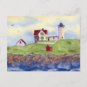Nubble fyrhus York Maine Vykort
