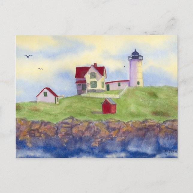 Nubble fyrhus York Maine Vykort (Framsida)