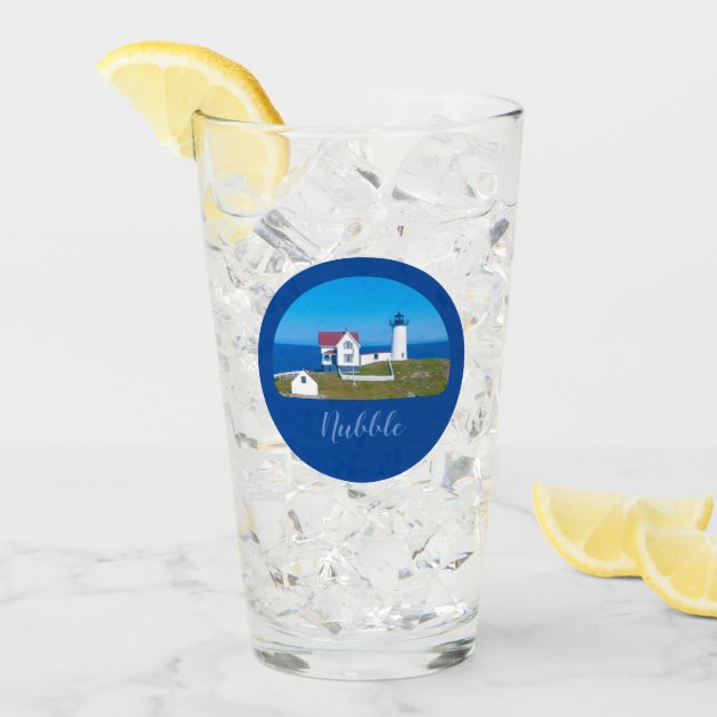 Nubble Light Blue Horizon Maine Lighthouse Glaskopp (Framsida Ice)