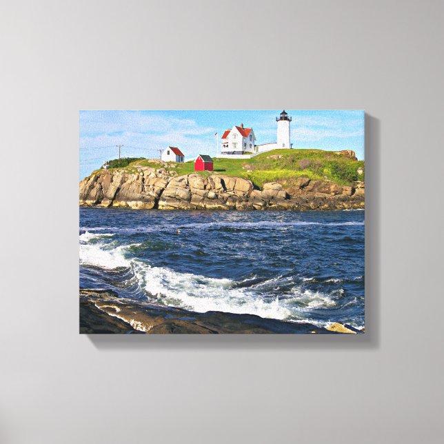 Nubble Light, Cape Neddick Maine Kanvastryck (Framsida)