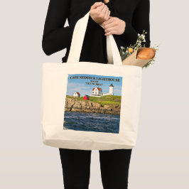 Nubble Light, Cape Neddick Maine Large Tote Bag Jumbo Tygkasse