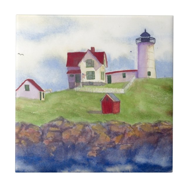 Nubble Light House York Maine Kakelplatta (Framsidan)