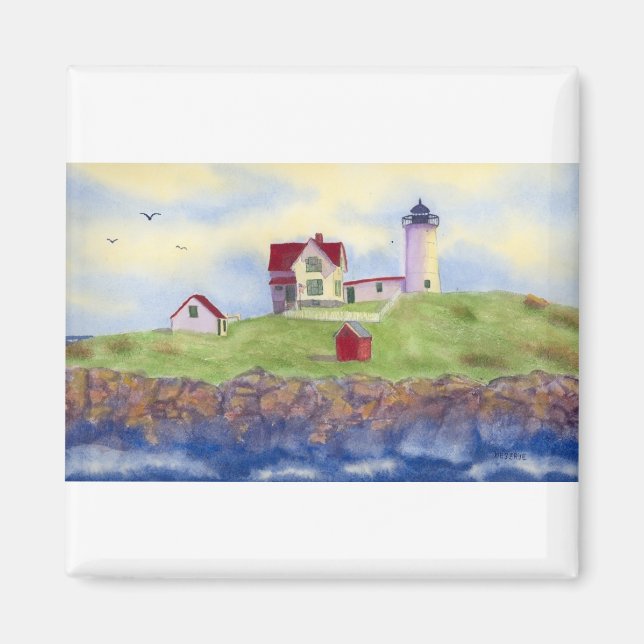 Nubble Light House York Maine Magnet (Framsidan)