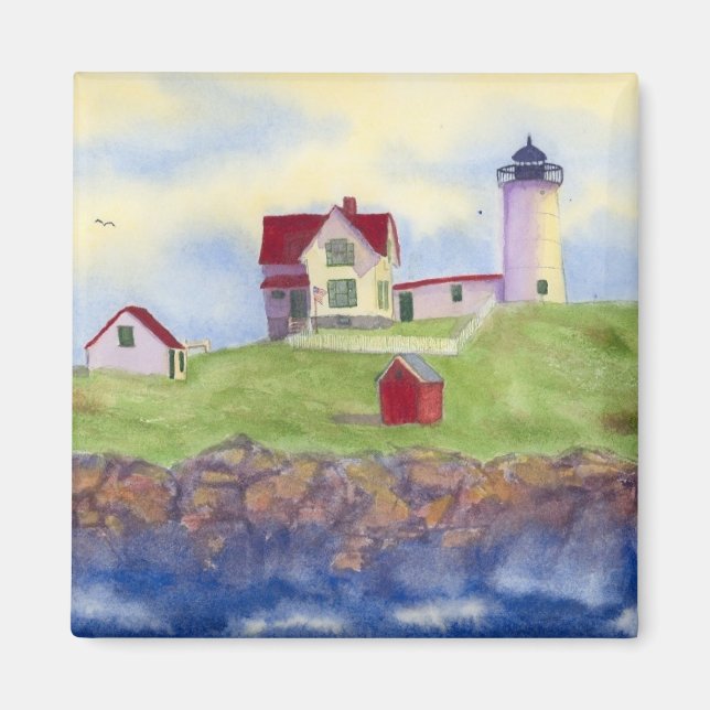 Nubble Light House York Maine Magnet (Framsidan)