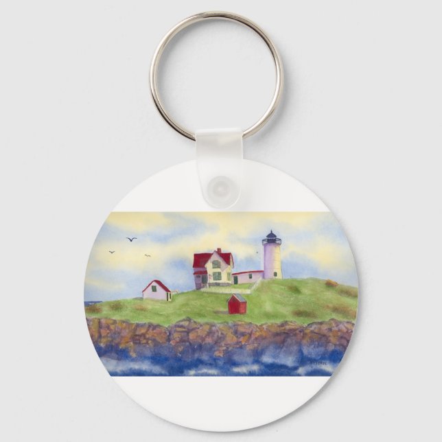 Nubble Light House York Maine Nyckelring (Framsida)
