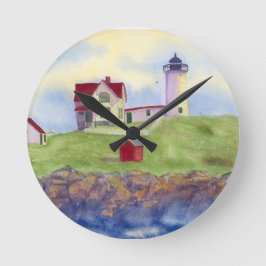 Nubble Light House York Maine Rund Klocka