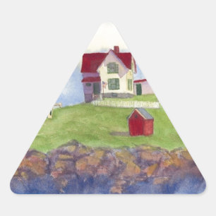 Nubble Light House York Maine Star Sticker Triangelformat Klistermärke