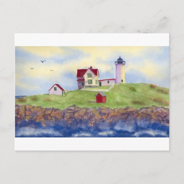 Nubble Light House York Maine Vykort (Framsida)