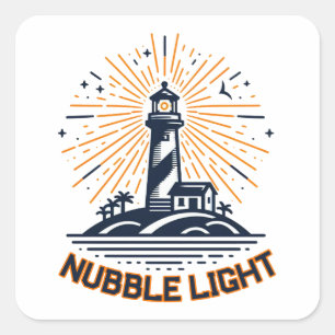 Nubble Light Maine Soluppgång Fyrkantigt Klistermärke