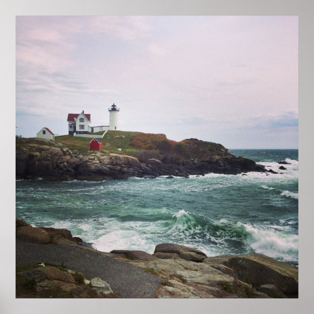 Nubble Light - York, Maine 24 x 24 Poster Print (Framsidan)