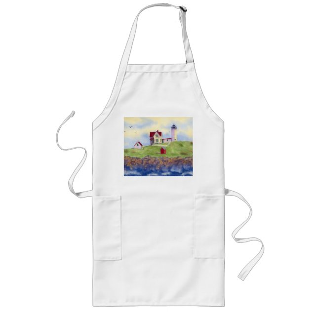Nubble Lighthouse Apron, Kitchen Apron Nubble Långt Förkläde (Framsidan)