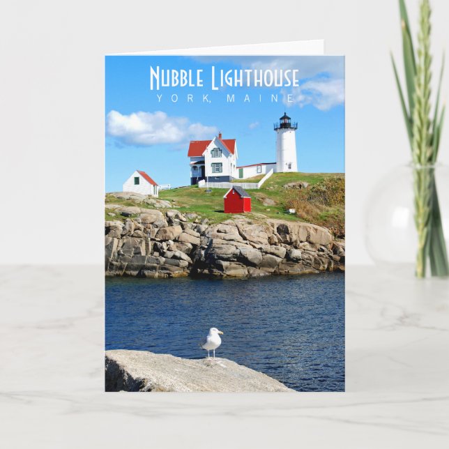 Nubble Lighthouse-gratulationskort Kort (Framsida)