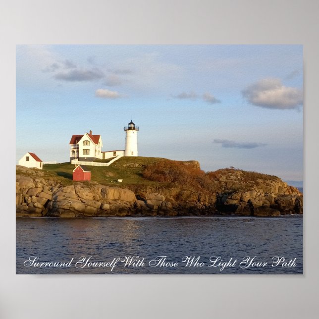 Nubble Lighthouse-inspirerande Poster (Framsidan)