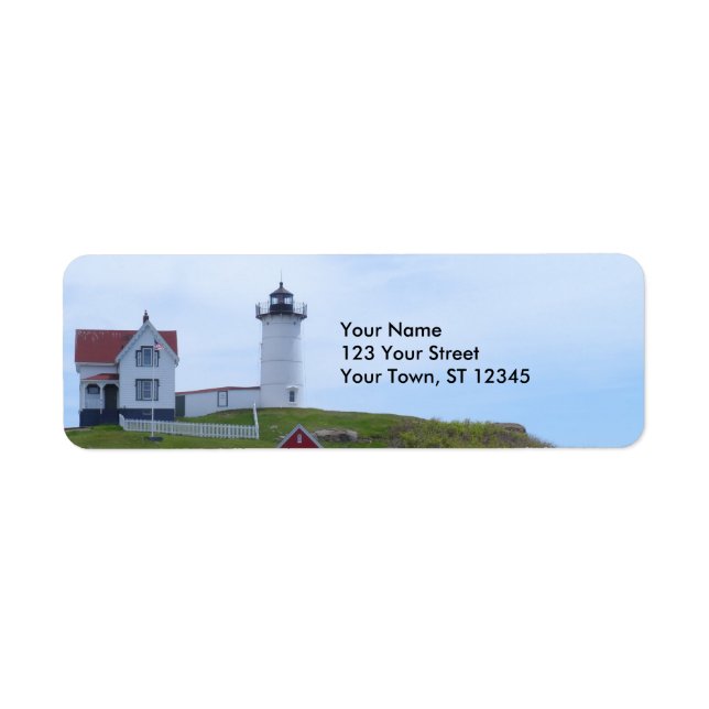 Nubble Lighthouse - Maine Returadress Etikett (Framsidan)