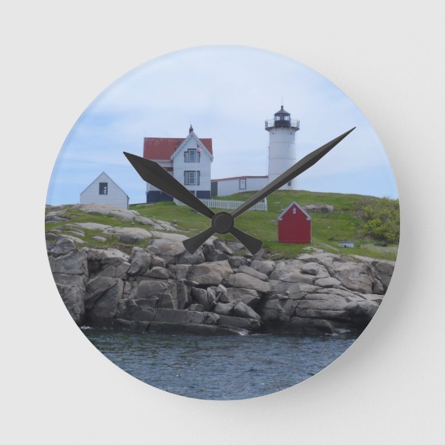 Nubble Lighthouse - Maine Rund Klocka (Framsida)
