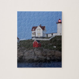 Nubble Lighthouse på natten Pussel